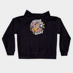 T-rex Eating Pizza Kids Hoodie